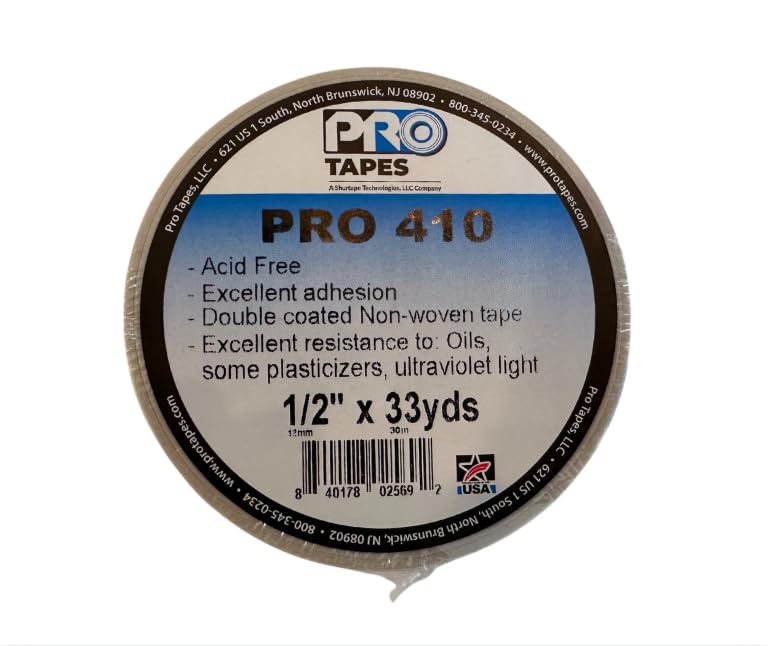 Pro 410 ATG Adhesive Transfer Tape - Acid-Free, Double Sided Tape for Scrapbooking, Framing, Laminating & Mounting - Permanent Bond for Paper, Plastic, Cloth, Vinyl & Cork - Weather-Resistant