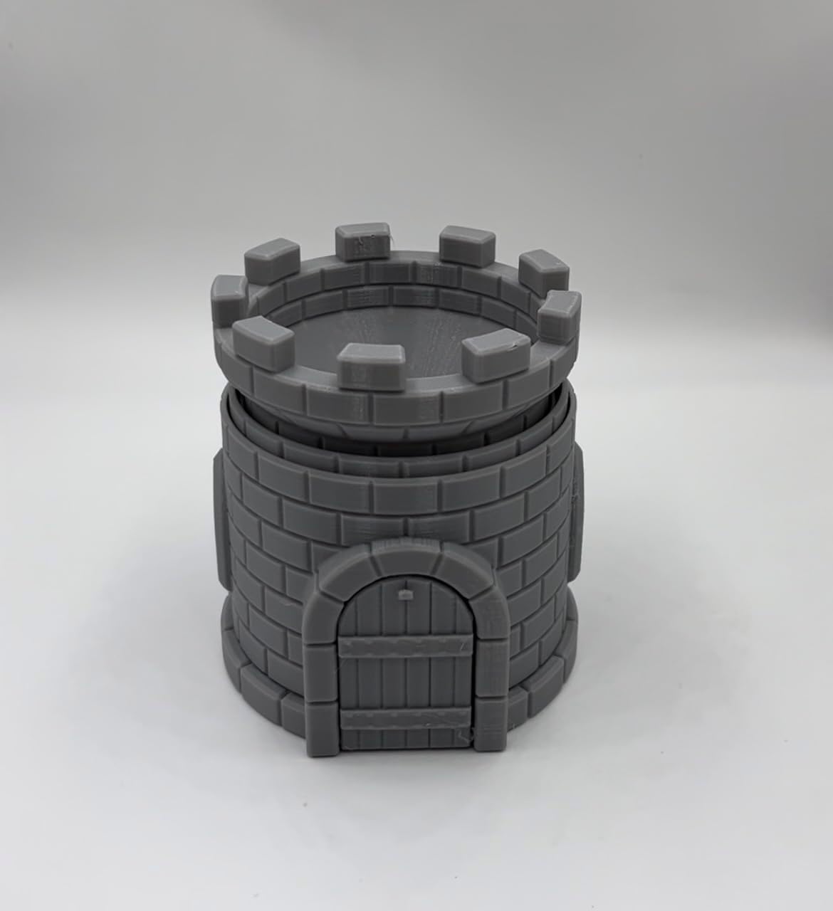 HAUTICO Collapsing Dice Tower and Little Town Houses Scene, Terrain Scenery for 20-28mm Miniatures Wargame, D&D Table Top Game Paintable (Tower Only Edition)