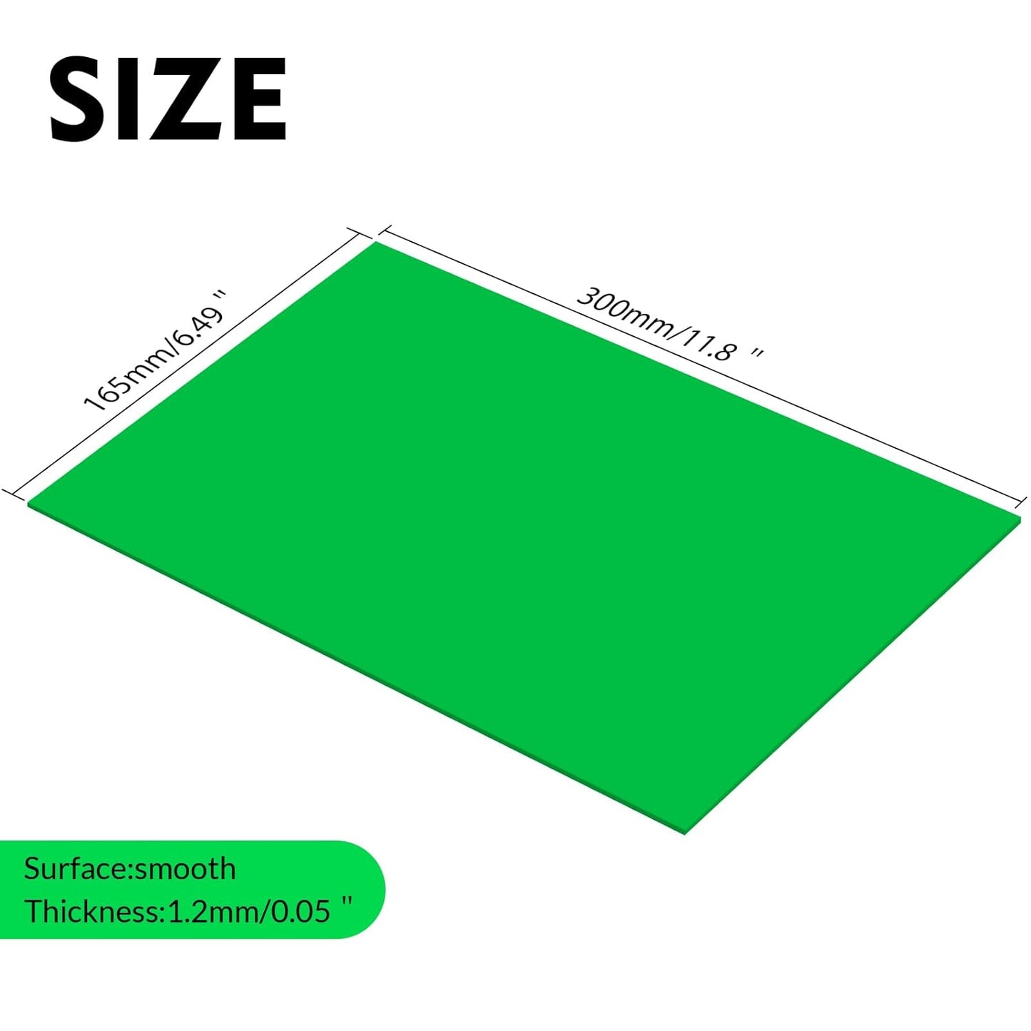 Laser Engraving Blank Green ABS Double Color Plastic Sheet, 11.8x6.49x0.05 inch Materials Double Color Plastic Sheet for Interior Signs, Badges (Green)