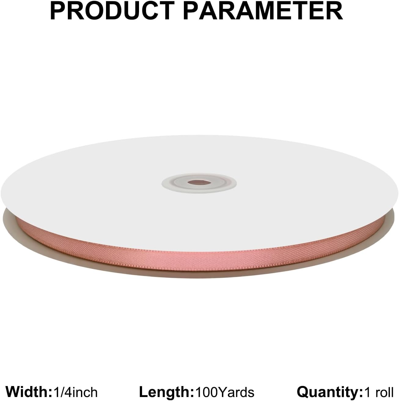 1/4" X 100 Yards Dusty Rose Satin Thin Ribbon Solid Color Double Faced Ribbons Perfect for Crafts Wedding Decor Bow Making Arts Sewing and More