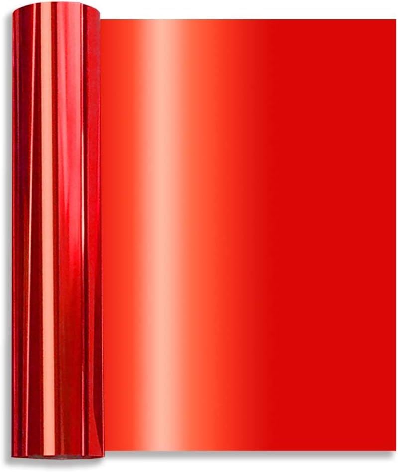 Tvinyl Warehouse Red Foil HTV Metallic Heat Transfer Vinyl Roll 12" x 6FT for All Cutter Machine
