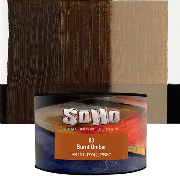 Soho Urban Artist Oil Paint - Burnt Umber, 430 ml Can - Best Valued Oil Colors for Painting, Excellent Pigment Load