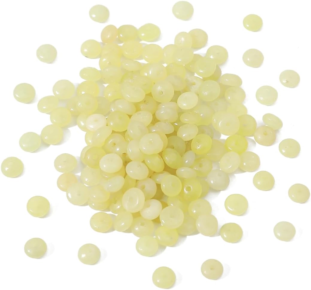 Natural Lemon Jade Disk Stone Beads 4x2mm 160pcs Rondelle Loose Semi Gemstone Beads for Jewelry Making Design