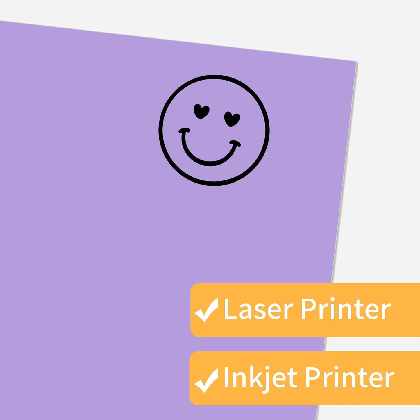 Printable Sticker Paper, 20 Sheets Purple Printable Sticker Paper, Laser/Inkjet Printing- Matte Purple, Letter Size (8.5" x 11")