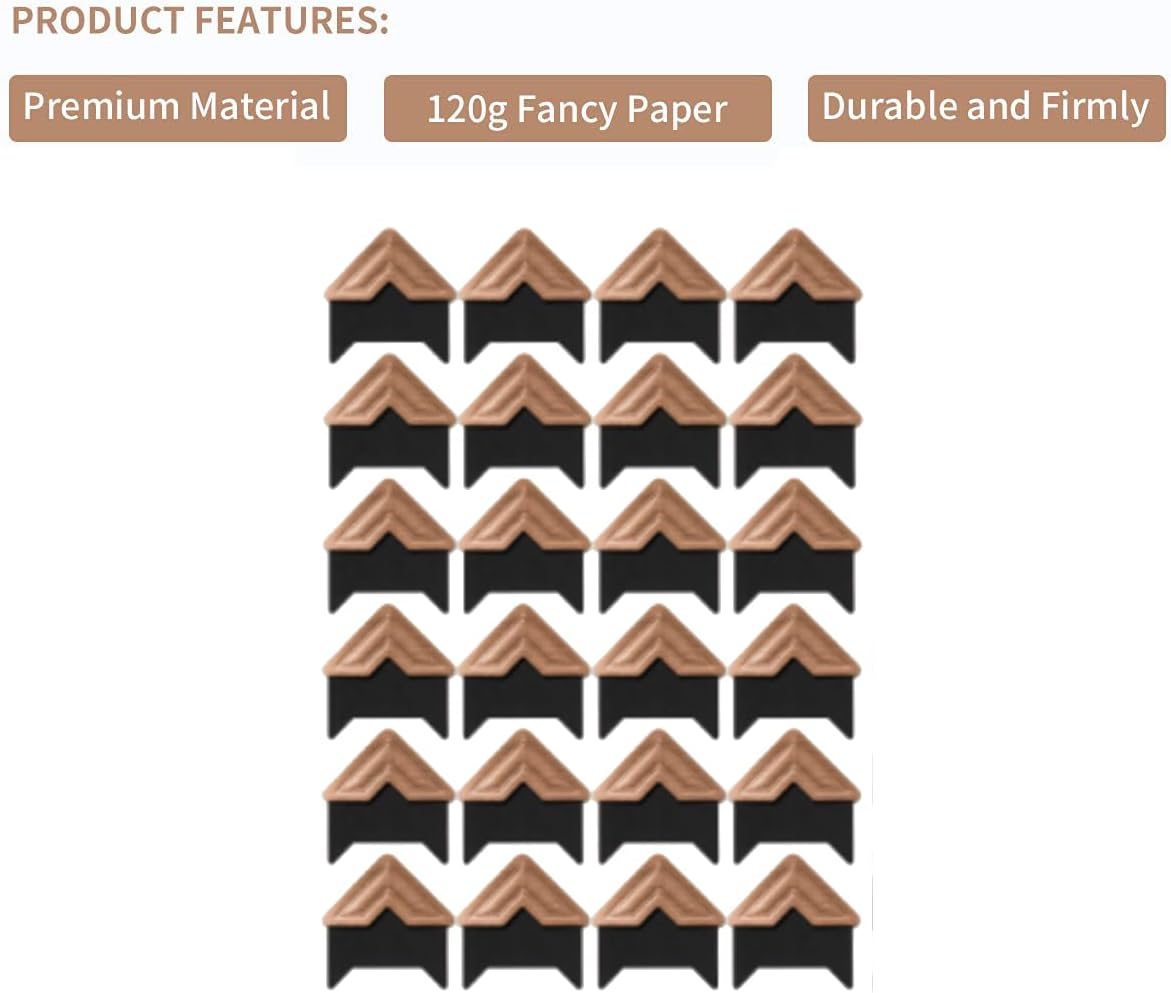 GOONAVI 15 Sheets 360 Pcs Rose-Gold Acid-Free Photo Corners Mounting Self Adhesive for DIY Photo Album Journal