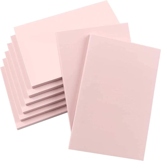 SGHUO 8pcs 4"x6" Rubber Carving Blocks, Soft Linoleum Block for Printmaking, Rectangle Linocut Blocks Stamp Carving Tools, Easy Cut Lino Blocks Crafts Making Kit (Pink)