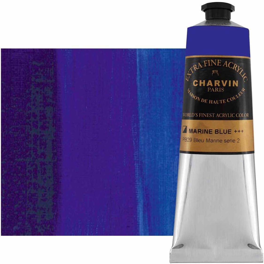 Charvin Extra Fine Professional Artist Acrylic Paint Colors, 150ml Marine Blue