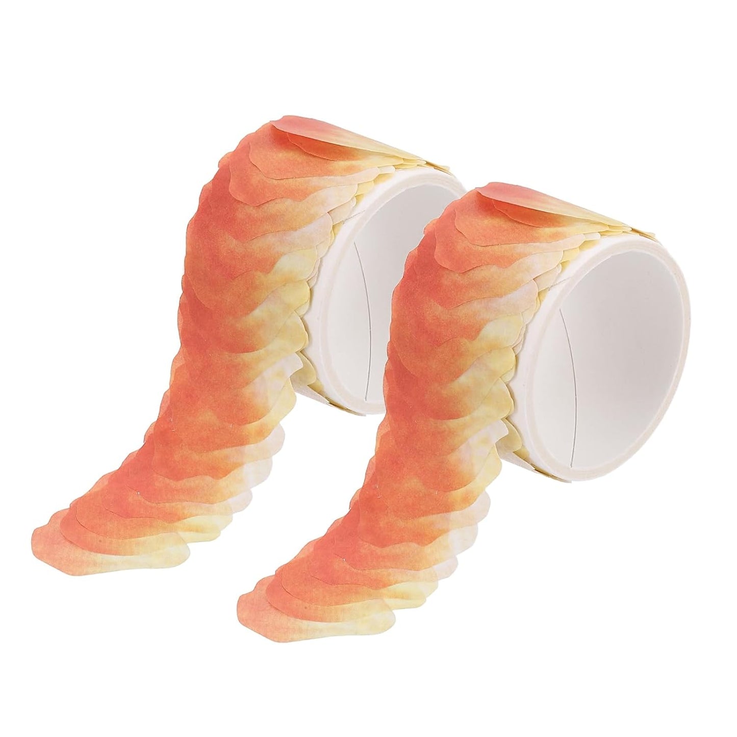 uxcell 2 Rolls Petal Washi Tape, 80 Pieces Floral Decorative Tape Colored Masking Tapes Crafting Supplies for DIY Crafts, Gift Wrapping, Scrapbook, Party Decorations, Small Orange