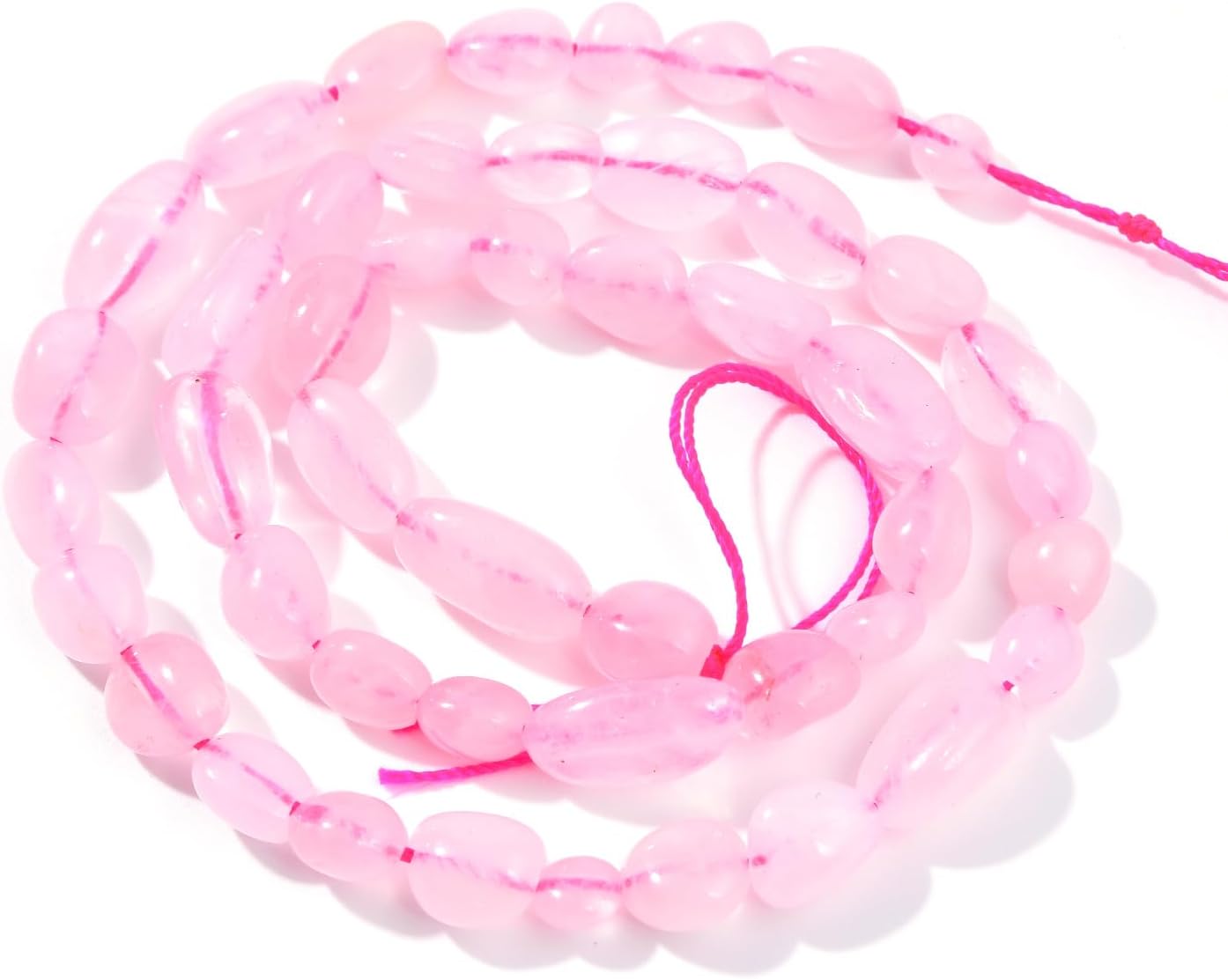 Rose Quartz Pebble Nugget Oval Free Tumbled Stone 6-8mm Natural Gemstone Loose Beads Approx 15.5 inch for DIY Jewelry Making