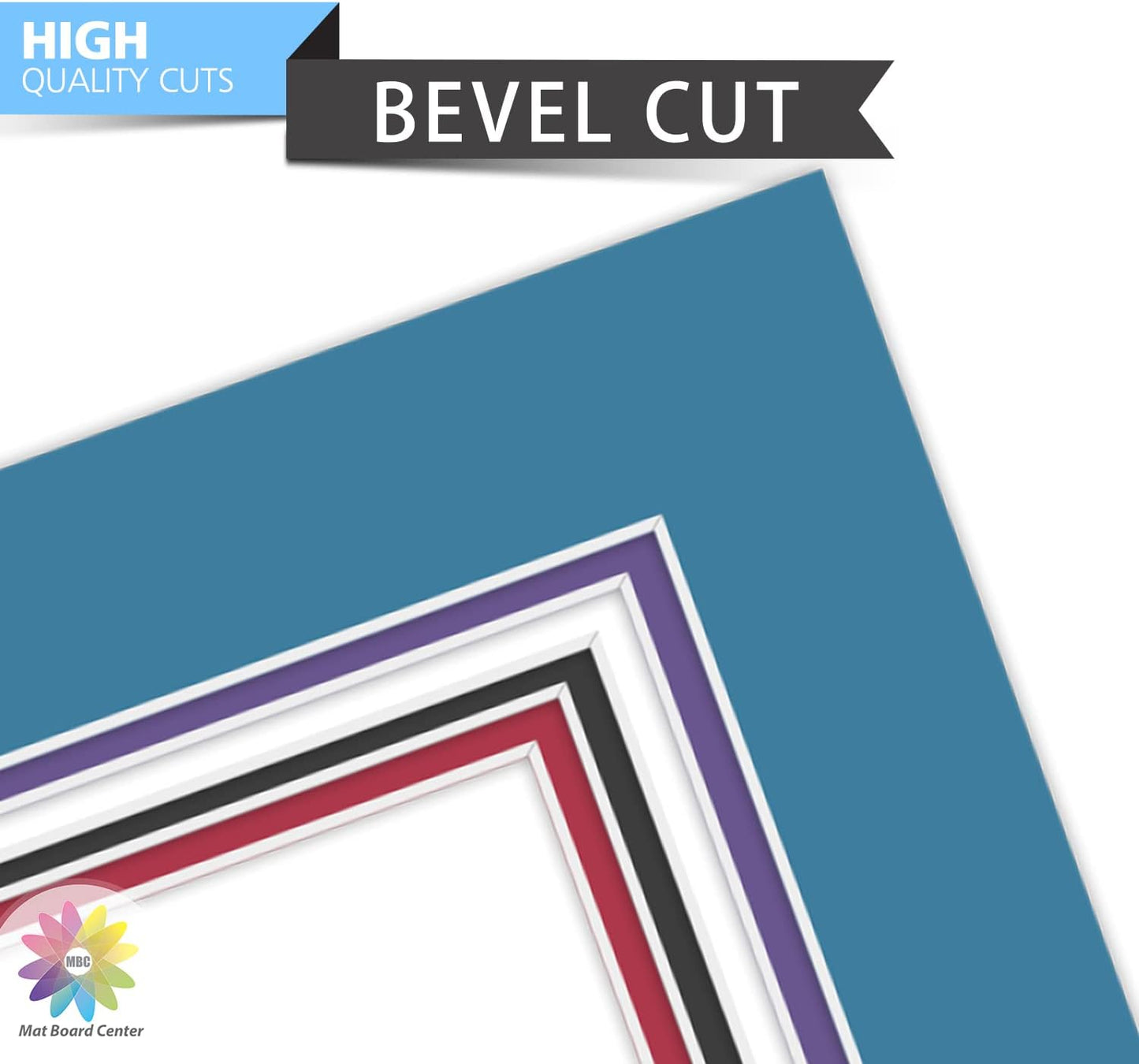 Mat Board Center, Pack of 5, Photo Picture Mats - Acid Free, 4-Ply Thickness, White Core - for Pictures, Photos, Framing (8x10 for 2-4x6 Mixed Color)