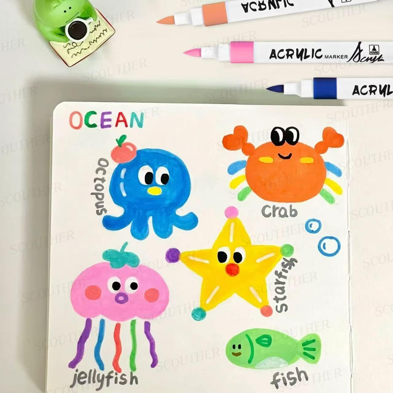 48 Color Acrylic Paint Markers - Premium Brush Tip Paint Acrylic Pens for Artists & DIY Crafters - Vibrant, Long-Lasting Markers for Rock, Ceramic, Wood, Canvas, Glass, Plastic, Calligraphy & Crafts