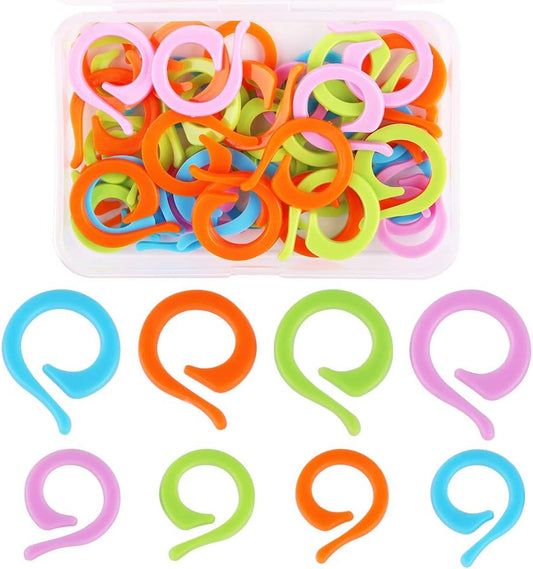 LOKUNN 50PCS Stitch Markers for Crocheting, Crochet Stitch Markers Ring for Knitting and Crocheting, Small and Large Locking