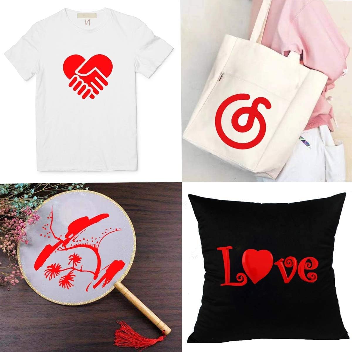 Guangyintong Heat Transfer Vinyl Red HTV Rolls, 12" x 12ft Iron on Vinyl for T-Shirts, Matte Surface HTV for All Cutter Machine Easy to Cut & Weed for Heat Vinyl DIY Design