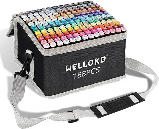 Alcohol Markers, 168 Colors Dual Tip Permanent Art Markers for Drawing,for Kids Adult Coloring, Alcohol, Based Ink Ideal for Book Painting and Card Making
