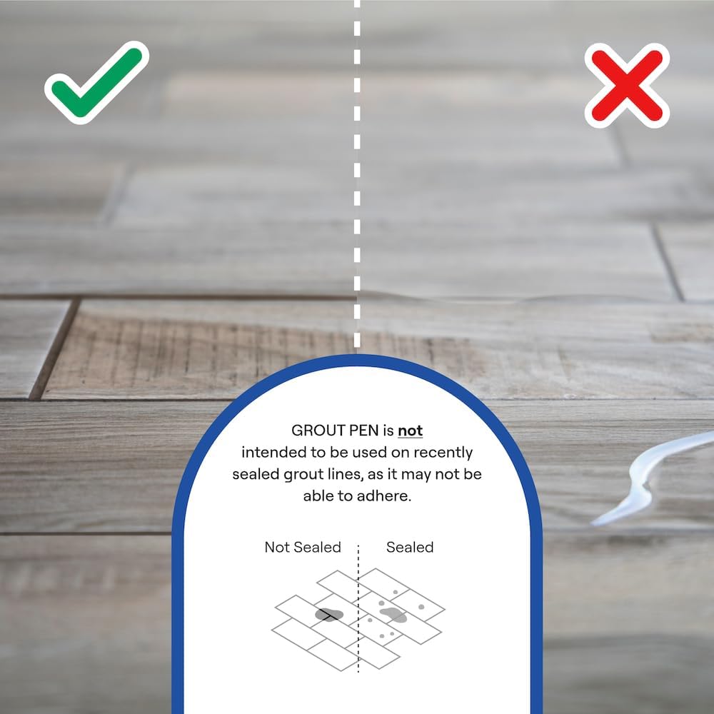 Grout Pen Cream Grout Paint: Waterproof Tile Paint Grout Refresh Restorer for Floor, Kitchen & Bathroom Shower Tiles - Cream - Can Size for Larger Projects - 125ml (4.2oz)