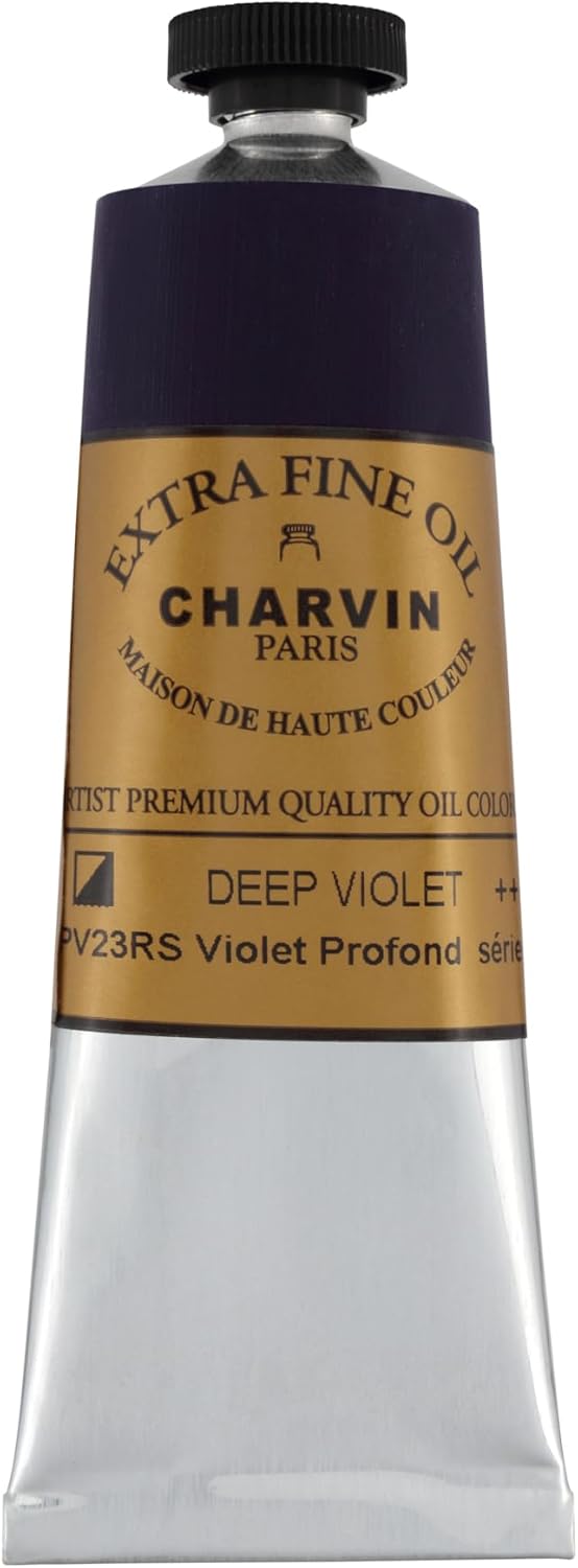 Charvin Extra Fine Oil Paint, Deep Violet 60 mL - Triple-Milled, Rich Texture, Poppy Oil-Based, Light-Fast, Handmade, Archival Quality
