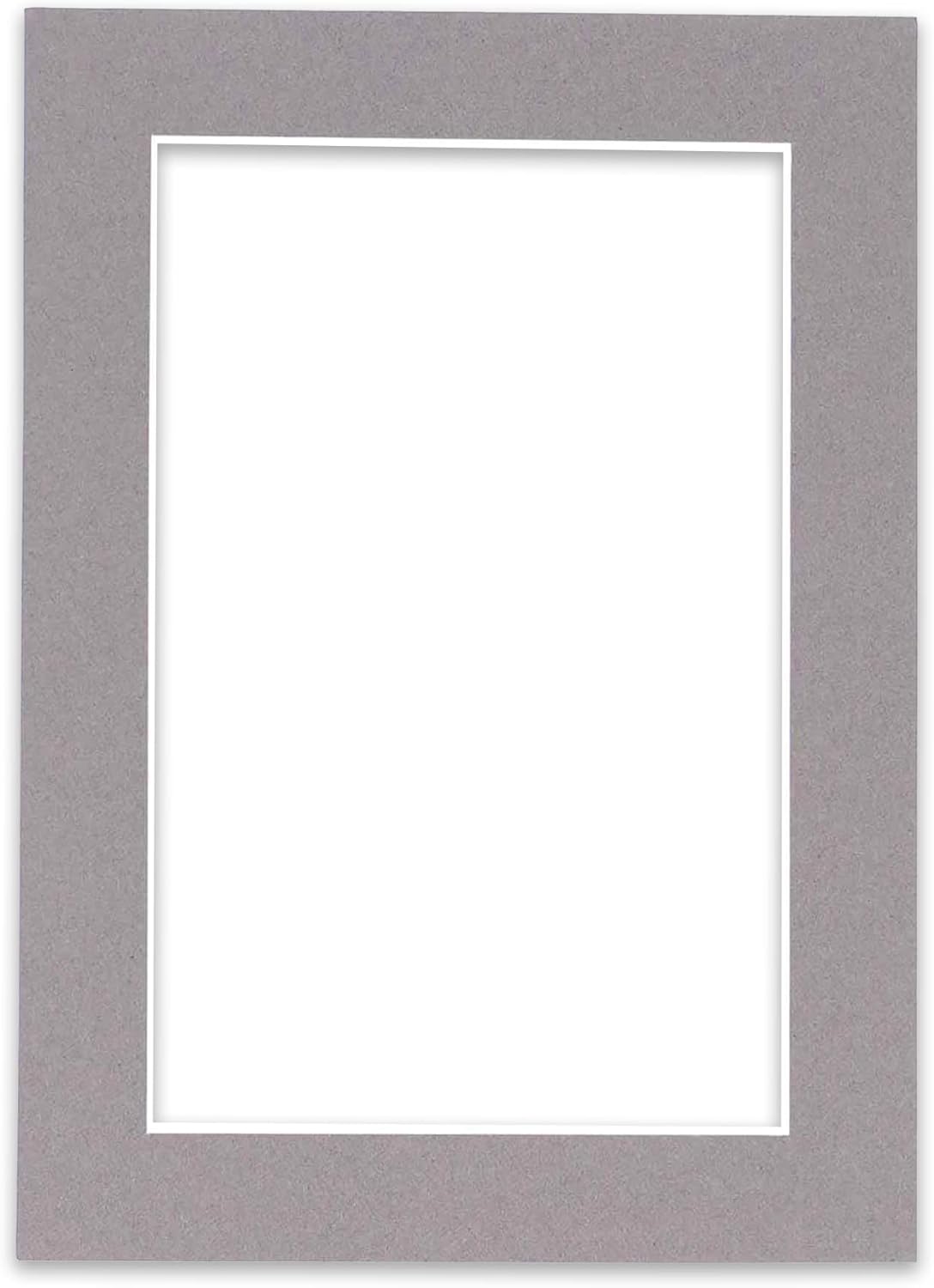 8x10 Mat Bevel Cut for 5x8 Photos - Acid Free Charcoal Grey Precut Matboard - For Pictures, Photos, Framing - 4-ply Thickness