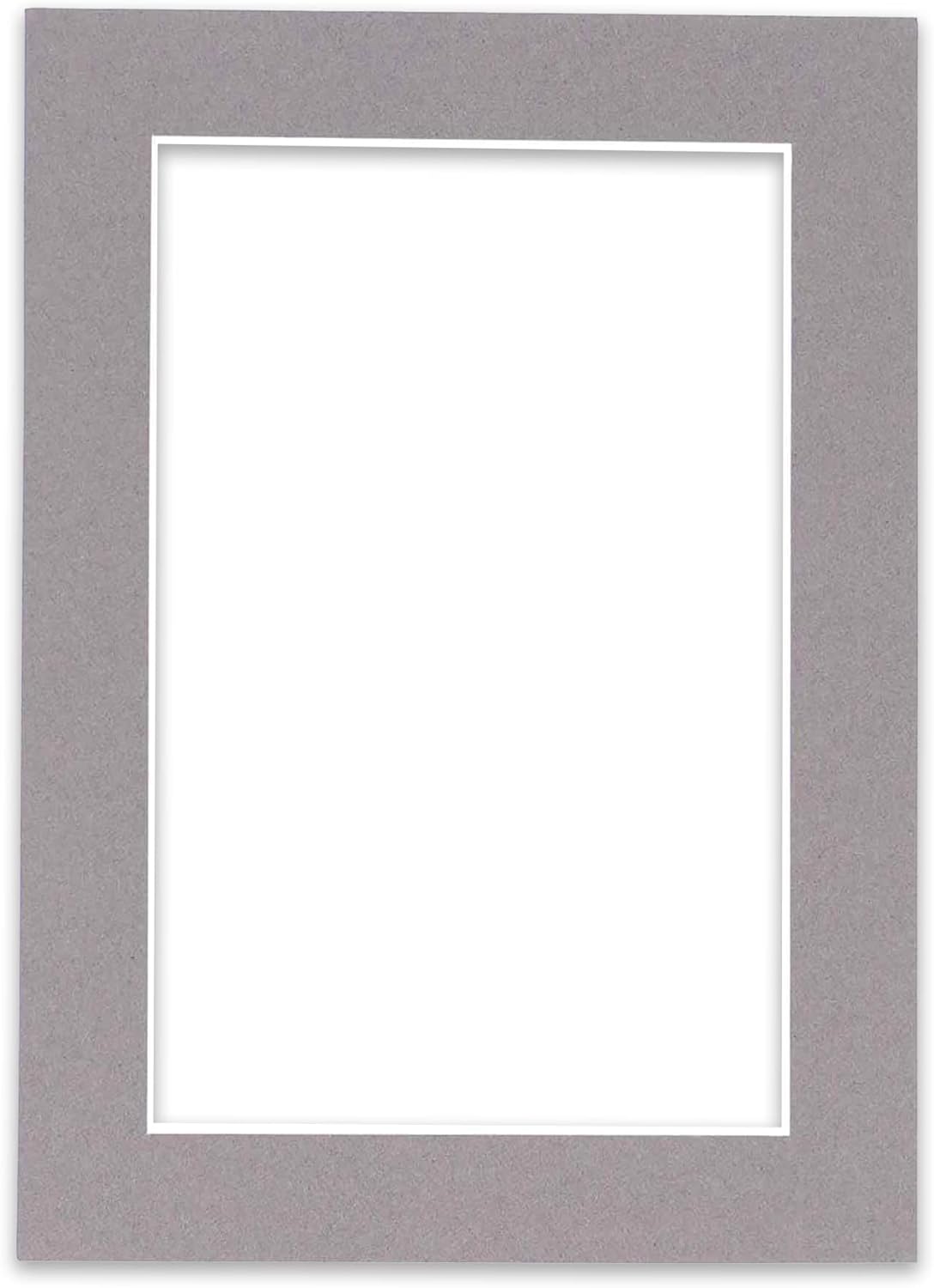 8.5x11 Mat Bevel Cut for 7x9 Photos - Acid Free Charcoal Grey Precut Matboard with Backing Board and Crystal Clear, Self Seal Photo Mat Bag - for Pictures, Photos, Framing - 4-ply Thickness