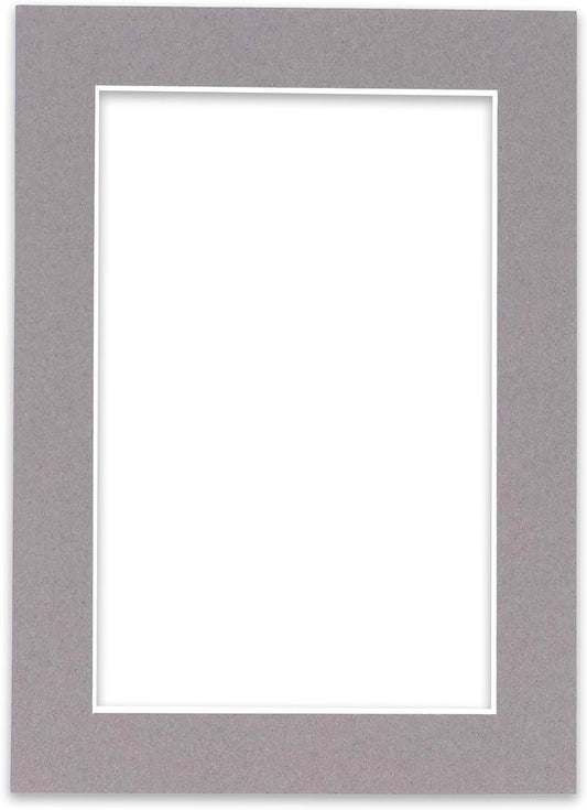 8.5x11 Mat Bevel Cut for 7x9 Photos - Acid Free Charcoal Grey Precut Matboard with Backing Board and Crystal Clear, Self Seal Photo Mat Bag - for Pictures, Photos, Framing - 4-ply Thickness