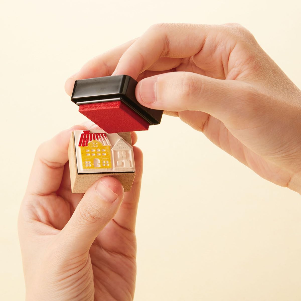 IROMOYO WARABE Stamp PAD, Small Traditional Japanese Ink Colour, Oil-Based Ink pad - Orange