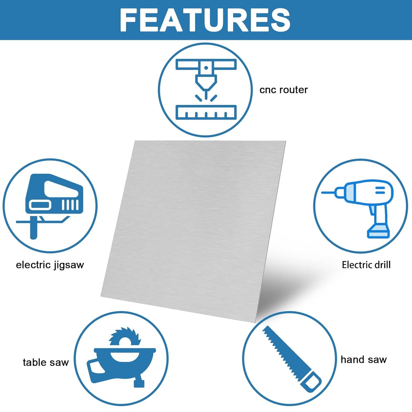 Anodized Aluminum Sheet Metal - 12 x 12 x 1/32 Inch Silver Plates for Laser Engraving, 0.8MM Thin Decorative Metal Sheets for Crafting & House Decoration