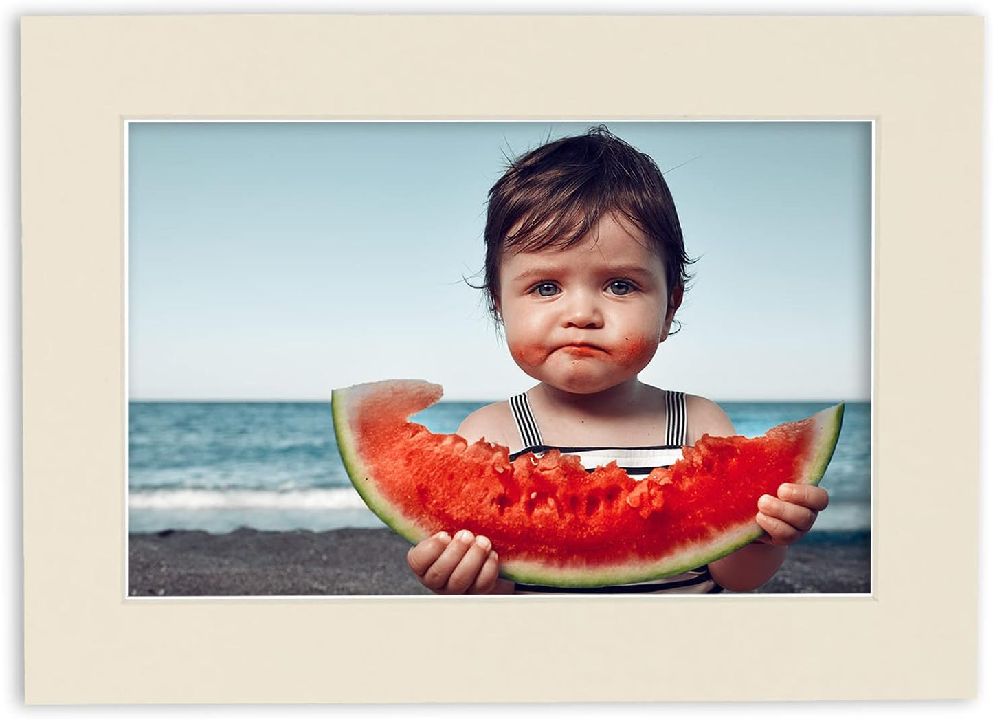 5.5x8.5 Mat for 8.5x11 Frame - Precut Mat Board Acid-Free Textured Cream 5.5x8.5 Photo Matte For a 8.5x11 Picture Frame, Matboard for Family Photos, Show Kits, Art, Picture Framing, Pack of 10 Mats