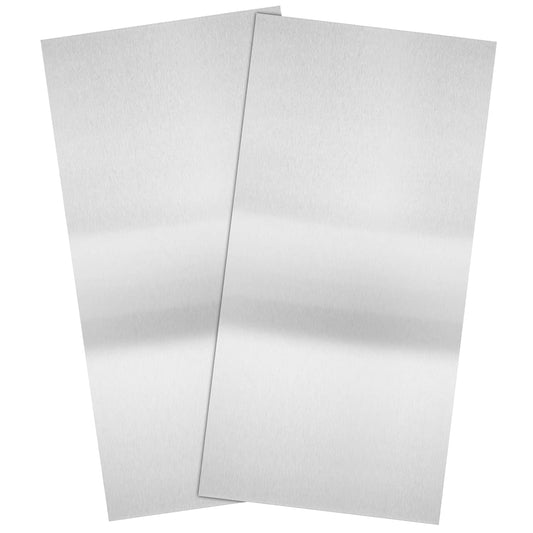 2Pcs 304 Stainless Steel Sheets Metal 6" x 12" x 1/32" Inch 304 Stainless Steel Plates 20 Gauge(0.8MM) Stainless Steel Shim Stock Plates Metal Sheets for Crafting, Stovetop, Snow Frosted Surface