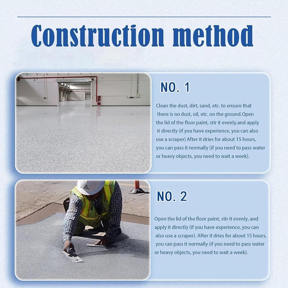 Louis Forest Epoxy Floor Paint, High-Gloss Marble Effect Epoxy Floor Coating (Light Gray,1pcs)