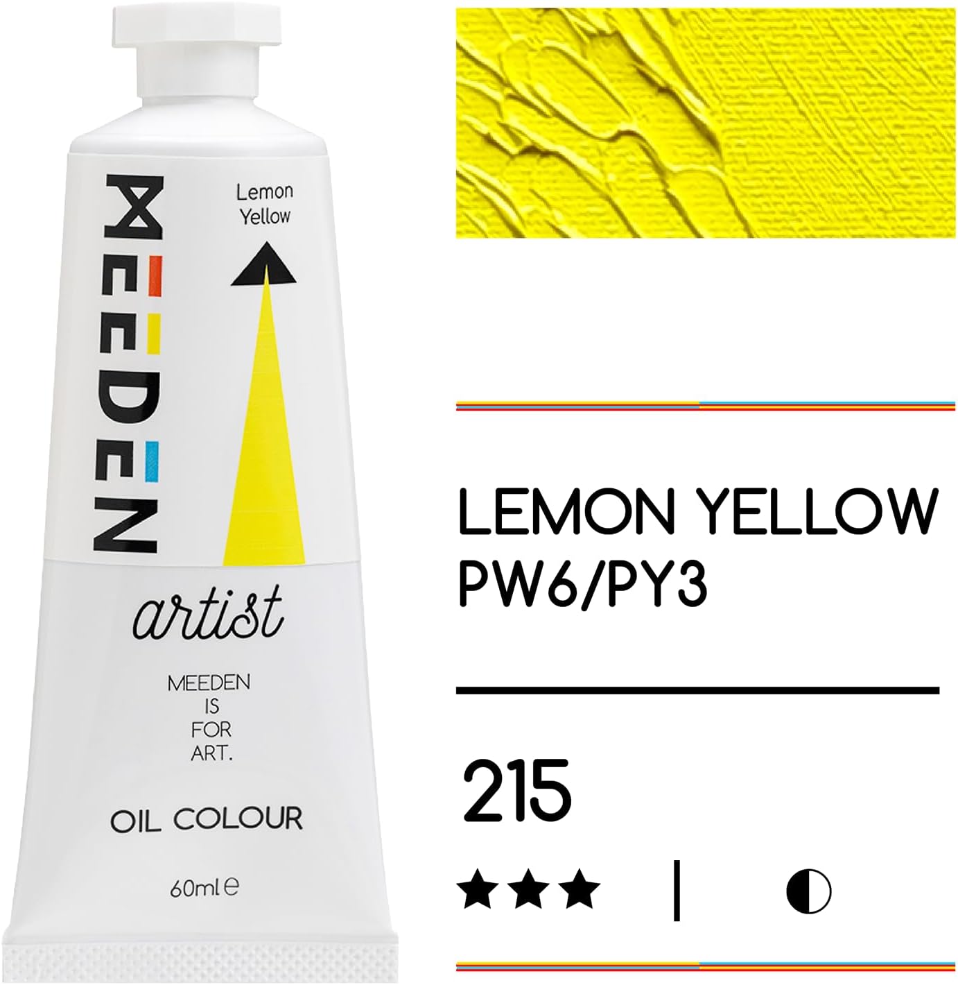 MEEDEN Artist Grade Oil Paint: Lemon Yellow - 60ml/2oz Tube - Professional Art Paints for Canvas Painting