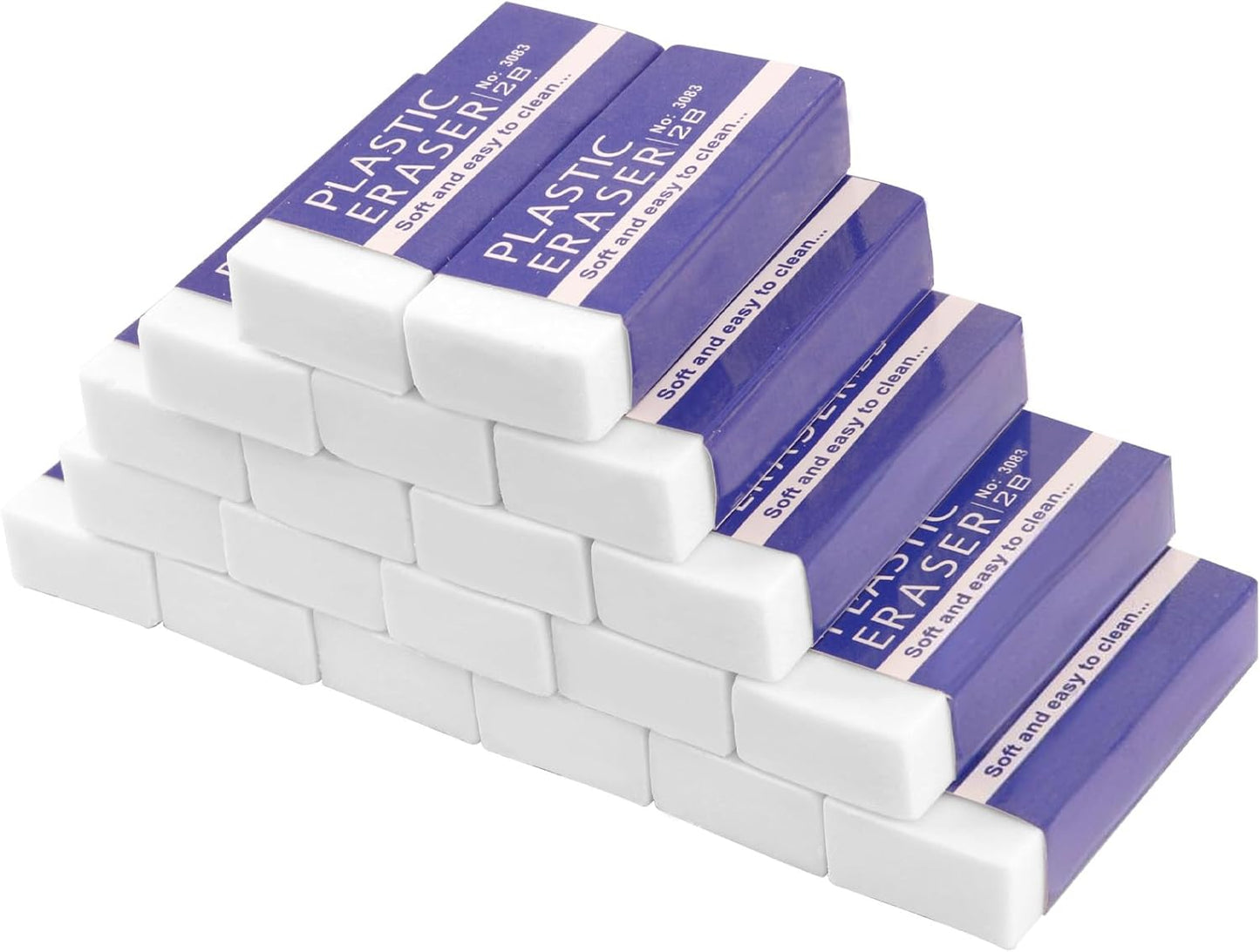 20 Pack Pencil Erasers, Soft, and Durable Erasers for Pencils, Perfect for Artists and Professionals, Long-Lasting Erasing Performance