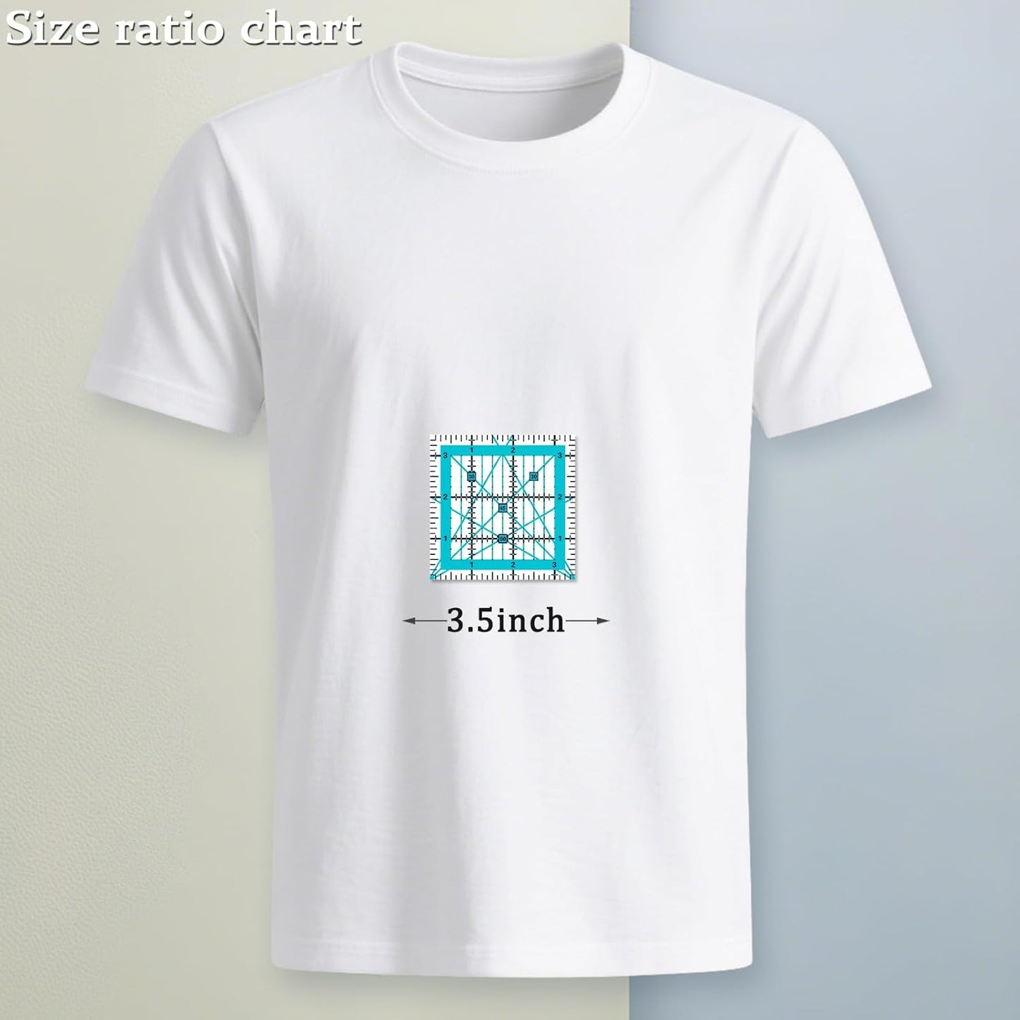 Quilting Rulers, Sewing Rulers, 4 Piece Quilting Square Templates, Acrylic Rulers with Non-Slip Rings for Sewing (3.5"X3.5", 5"X5", 6.5"X6.5", 10.5"X10.5") (Blue)