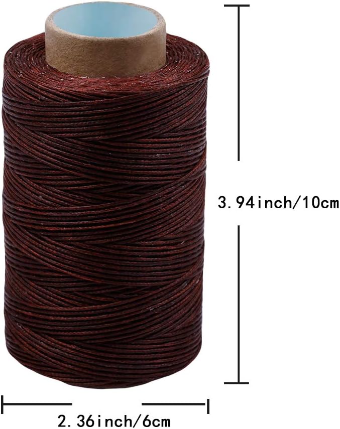 284 Yards Waxed Thread, 210D Heavy Duty for Leather Sewing, Upholstery, 0.8mm Flat Waxed for Bookbinding, Shoe Repairing, Leather Projects
