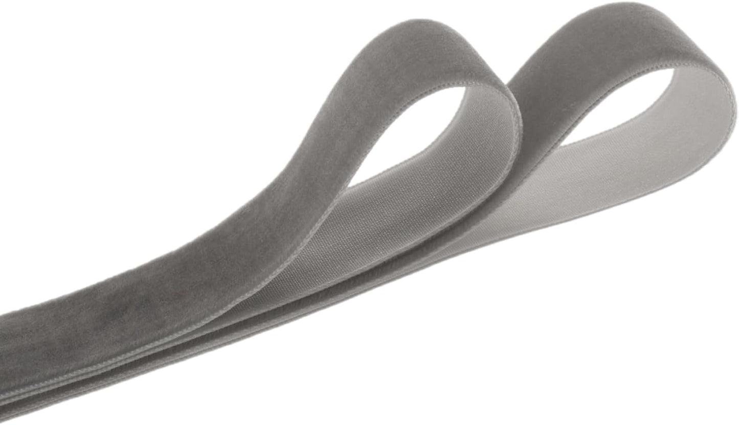 Vintage Silver Velvet Ribbon, 1 Inch X 25Yd