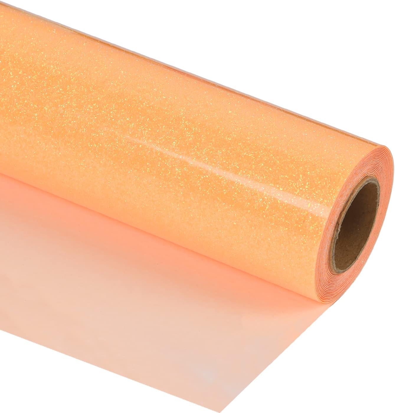 guangyintong Glow Glitter Orange Yellow Heat Transfer Vinyl HTV Rolls, 12" x 8ft Iron on Vinyl for T-Shirts, Glitter HTV Vinyl for All Cutter Machines Easy to Cut & Weed for DIY Design