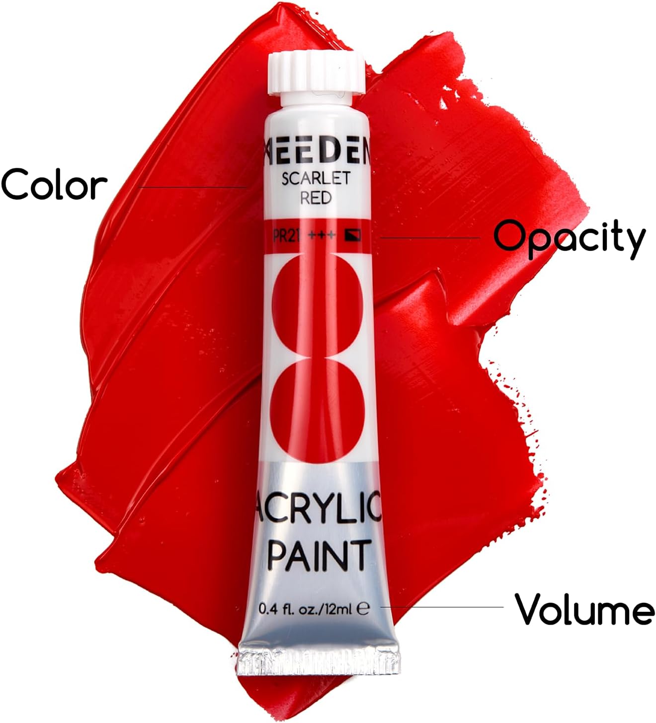 MEEDEN Beginners Acrylic Paint Set: 12 Colors 12ml/0.41 fl oz Heavy Body Art Craft Paints - Non-Toxic Rich Pigment Hobbists Halloween Pumpkin Painting for Kids Adults on Canvas Wood Fabric