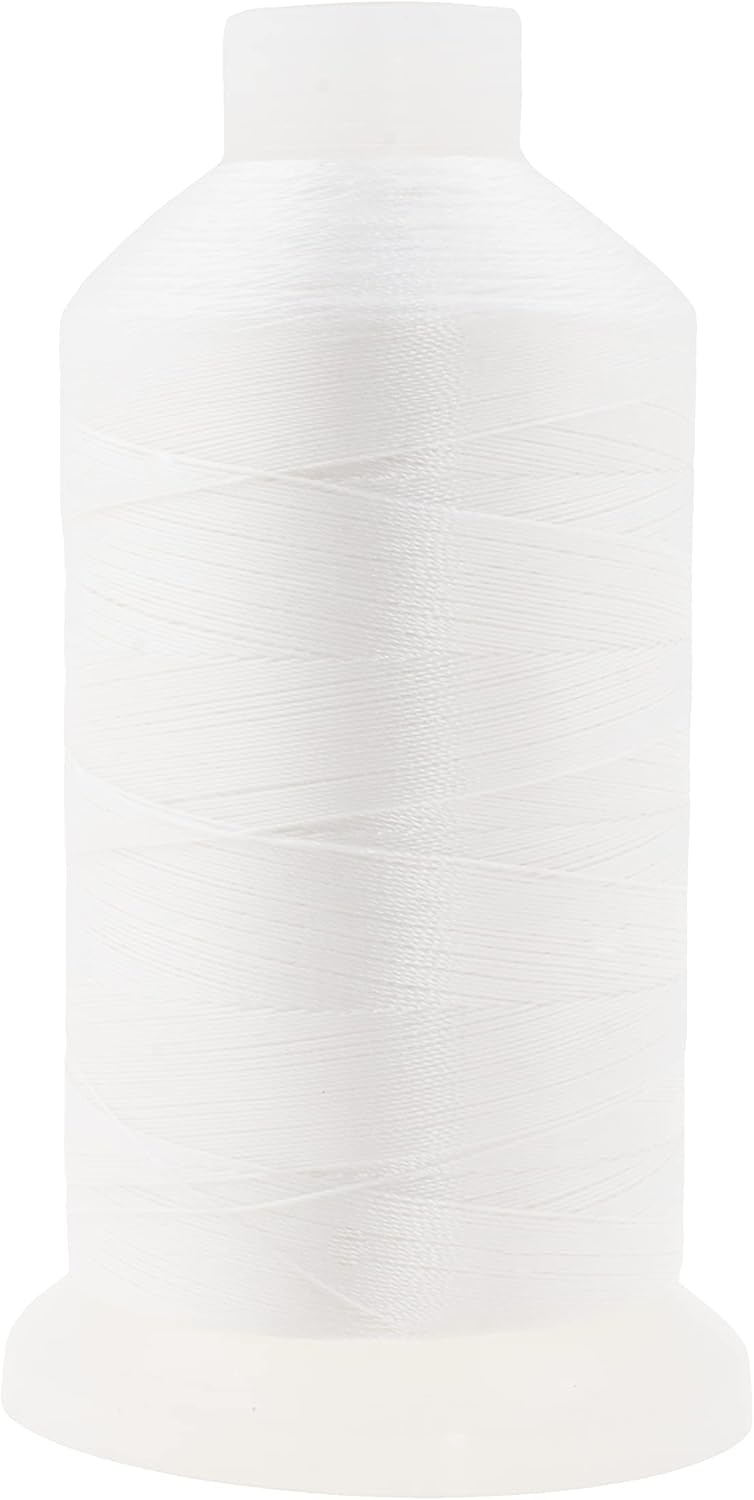 Mandala Crafts White Heavy Duty Thread -1500 Yds Tex 90 Thread for Sewing Drapery Jeans Leather Hair - Bonded Polyester Thread Outdoor Marine Upholstery Threads