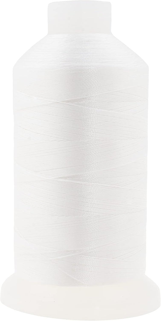 Mandala Crafts White Heavy Duty Thread -1500 Yds Tex 90 Thread for Sewing Drapery Jeans Leather Hair - Bonded Polyester Thread Outdoor Marine Upholstery Threads