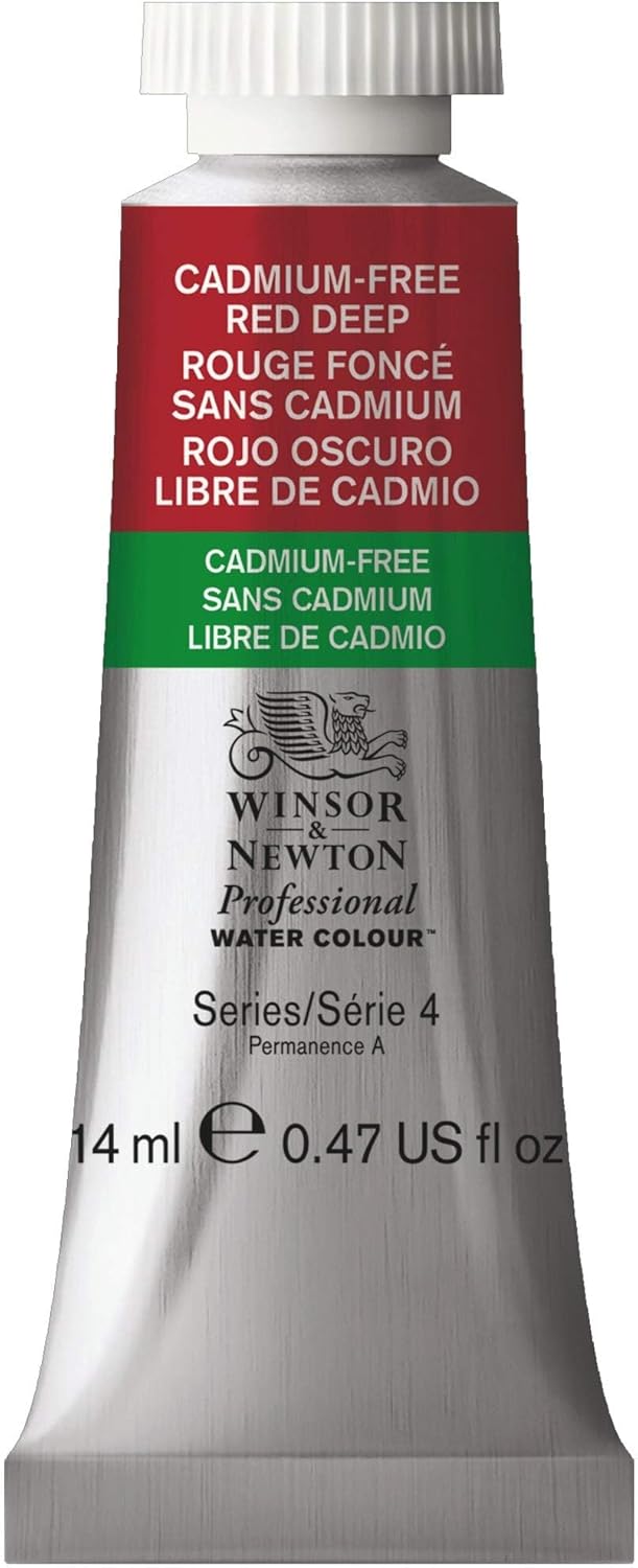 Winsor & Newton Professional Water Colour Paint, 0.47-oz Tube, Cadmium-Free Red Deep