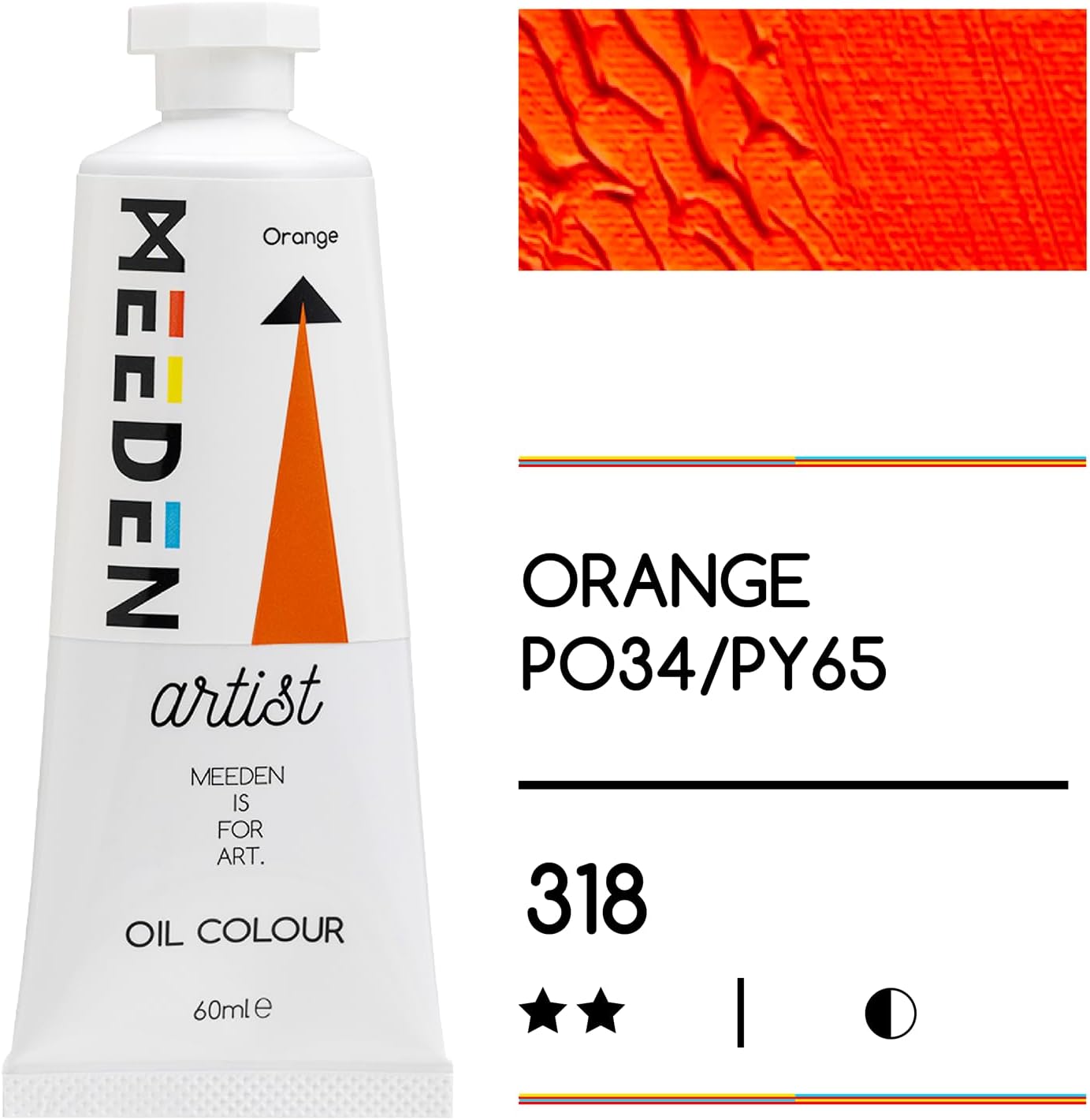 MEEDEN Artist Grade Oil Paint: Orange - 60ml/2oz Tube - Professional Art Paints for Canvas Painting