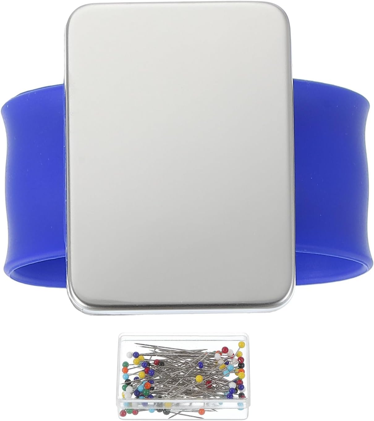 PATIKIL Magnetic Wrist Pin Cushions for Sewing, Magnetic Pin Cushion Magnetic Wrist Gel Band Holder Wristband Pincushion with Pins for Sewing Braiding Quilting Hair Clips, Blue