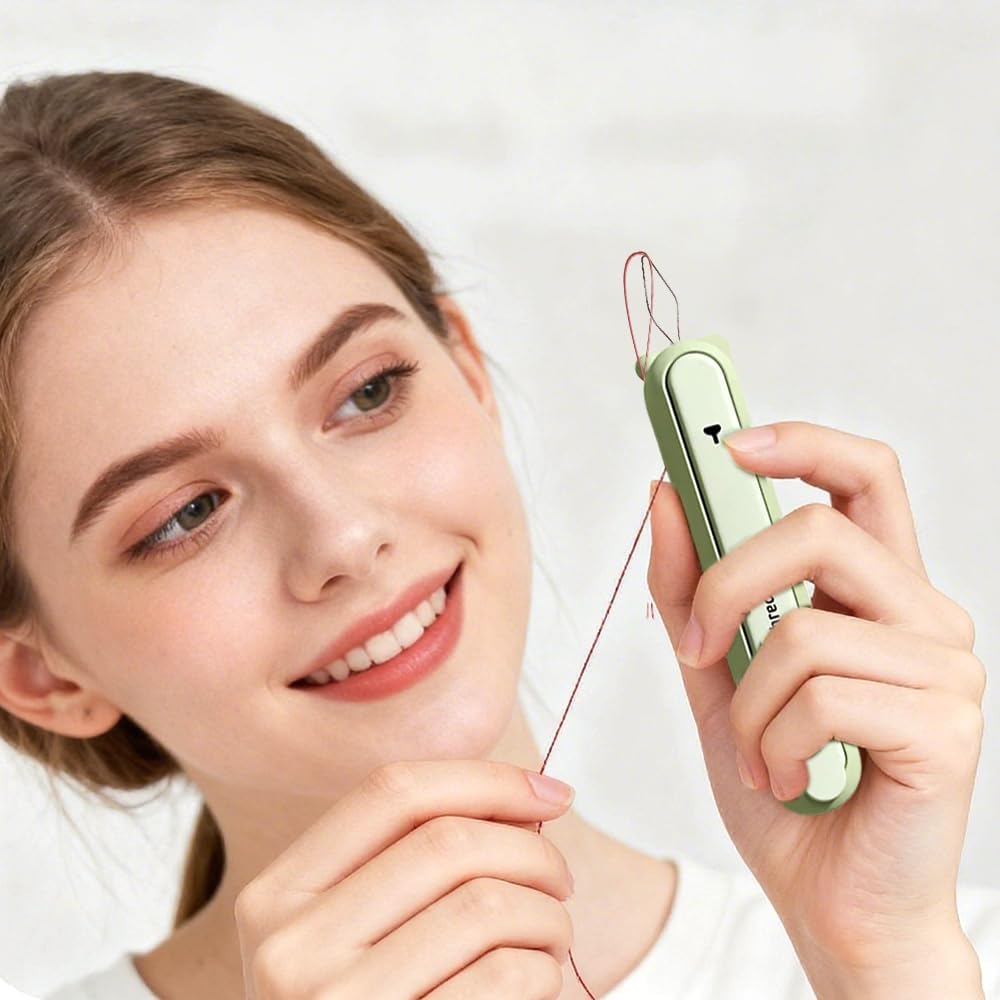 2 in 1 Needle Threader and Seam Ripper, 2025 New Automatic Threader for Hand Sewing, Storable Sewing Needles, Essential for Sewing Lover (Green)