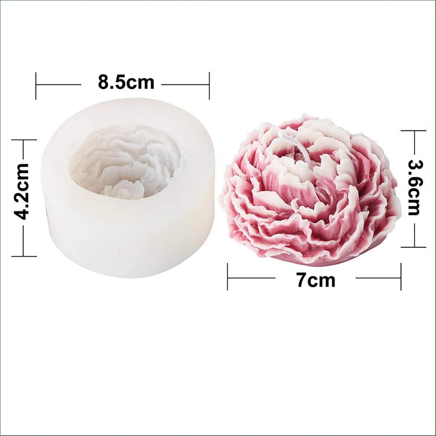 Bud Peony & Rose Mold Set - 3D Silicone Molds for Resin Casting & Candle Making - Craft Supplies