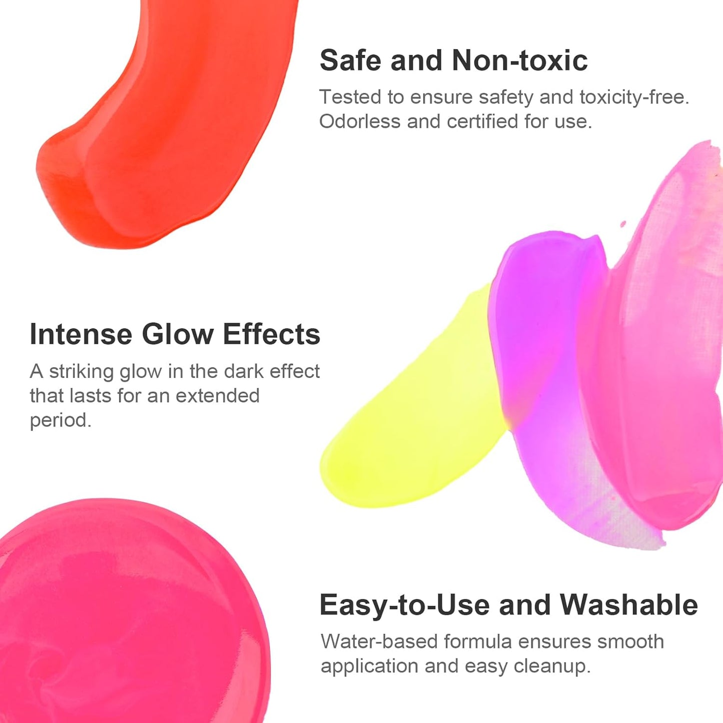 AUREUO Glow in the Dark Acrylic Paint, 8 Colors x 2 Fl Oz / 60ml Neon UV Black Light Paints for Halloween, Rocks, Wood, Craft, Canvas, Paint Party Supplies