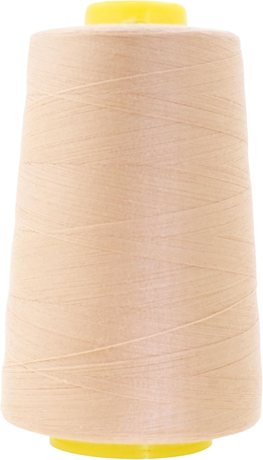 Mandala Crafts 4 Pack of Serger Threads Cones Spools - 40S/2 24000 Yards Polyester Nude Threads for Sergers Machine and Overlock Quilting Sewing Machine