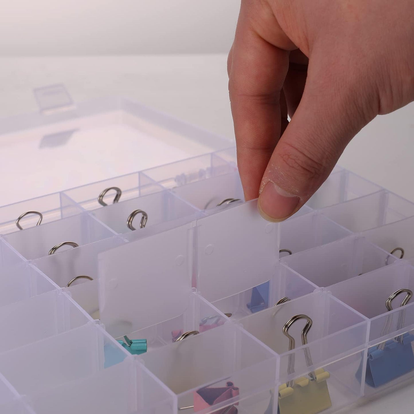 Sooyee 4 Pack 36 Grids Clear Plastic Organizer Box,Craft Organizers and Storage Container with Adjustable Dividers for Beads,Art DIY, Crafts, Jewelry, Screw,Fishing Tackle,Washi Tapes