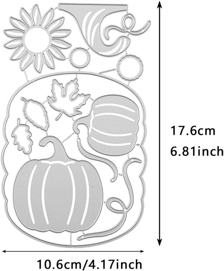 Cutting Dies Metal Stencils Scrapbooking Tools DIY Embossing Template for Paper Card Making Album Arts Crafts Supplies (Halloween Pumpkin Set-10.6x17.6cm)