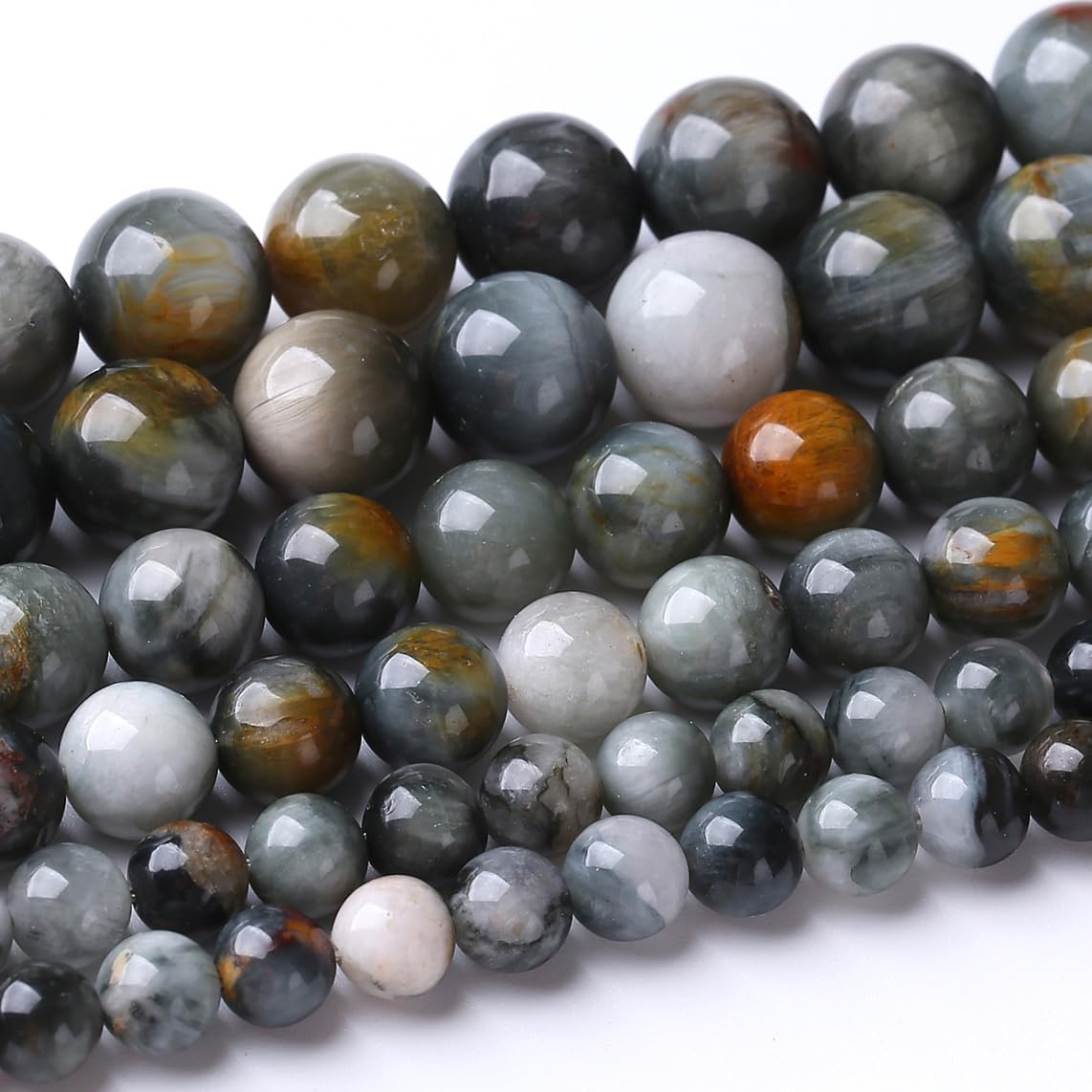 60PCS 6MM Hawk Eye Stone Beads Energy Healing Beads for DIY Jewelry Bracelet Necklace Making for Jewelry Making 15Inch