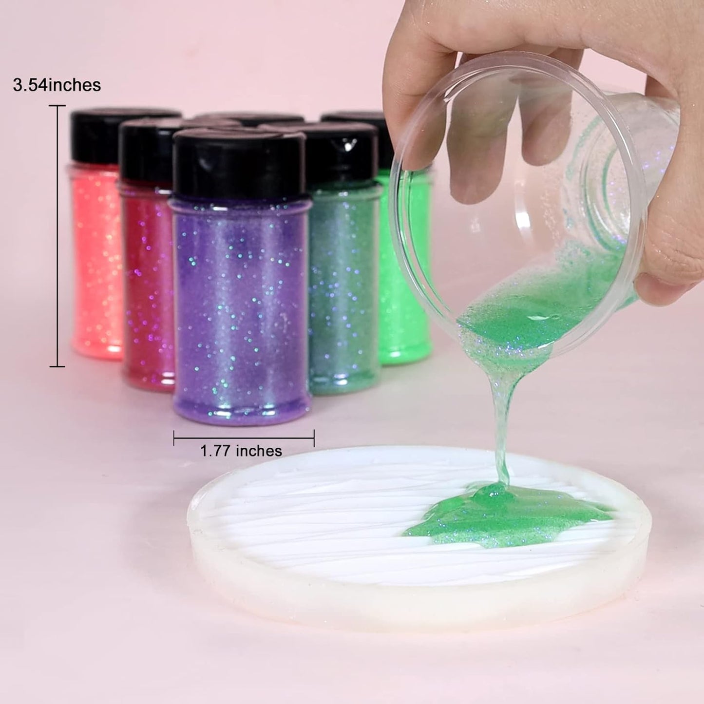 Renfio Iridescent Ultra Fine Glitter Powder Resin Supplies Glitters 1.94 Oz (55g) PET Flake Crafts Sequins 1/128" 0.008" 0.2mm Epoxy Chips Flakes for Tumblers Slime Painting Roses - Dream Purple