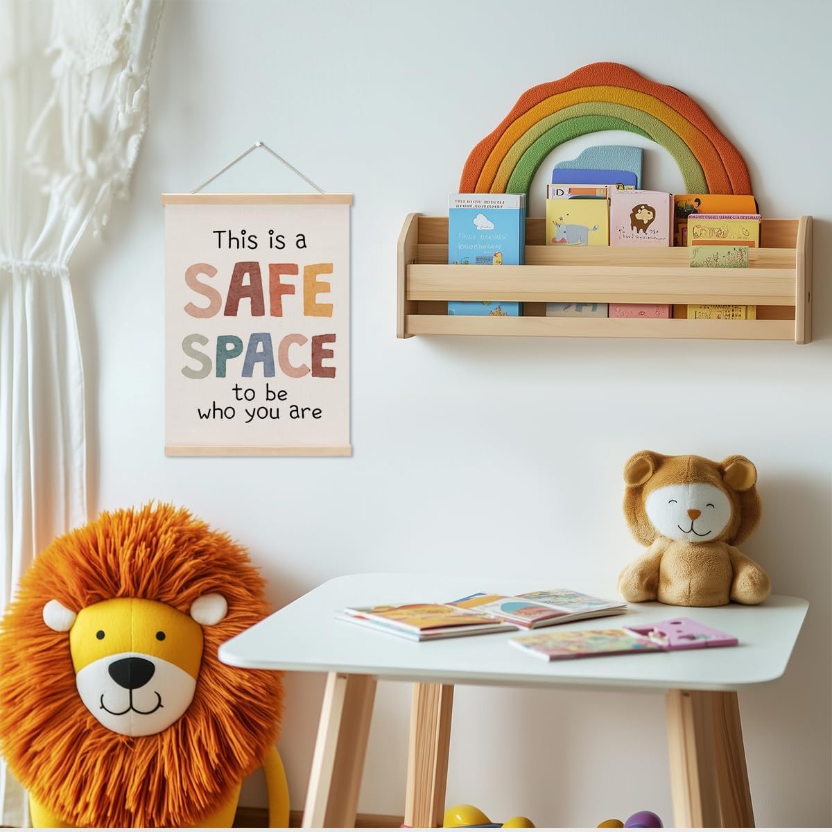 Inspirational Boho Poster Hanger, Therapy Office Decor Growth Mindset Wall Decor, Educational Posters Wall Art Wall Hanging Banner Home Calming Corner Counseling Psychologist Office Decor