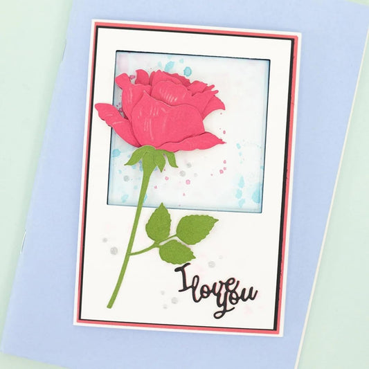 Cutting Dies Metal Stencils Scrapbooking Tools DIY Embossing Template for Paper Card Making Album Arts Crafts Supplies (Rose-10.2x13.1cm)